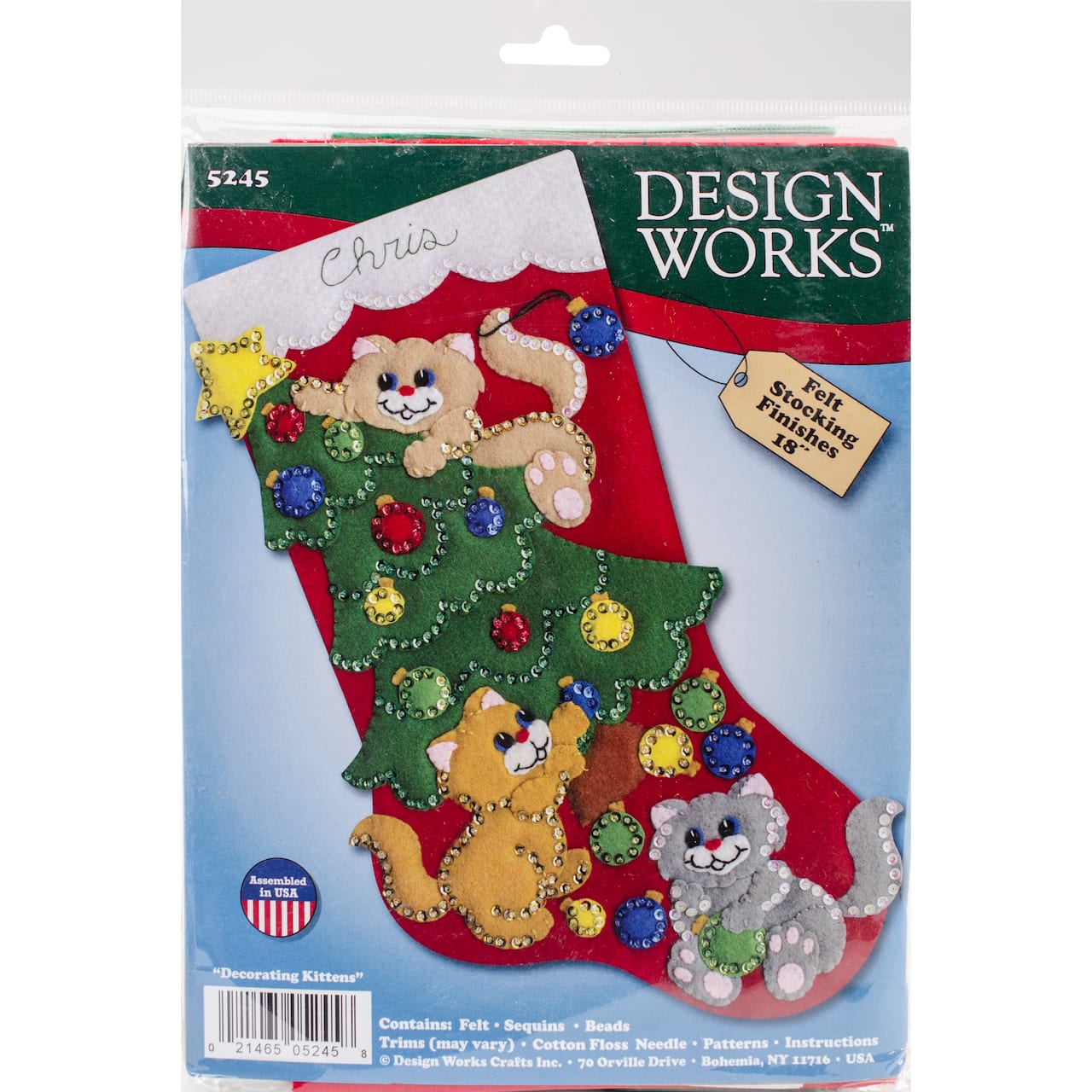 Design Works Decorating Kittens Felt Stocking Kit
